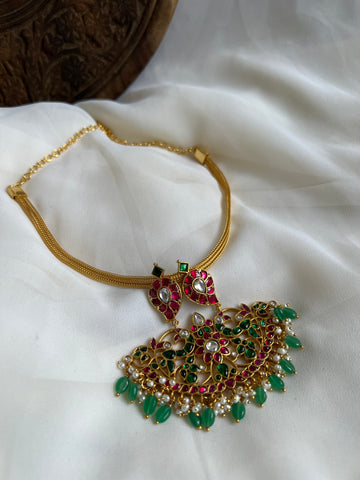 Double peacock manga necklace