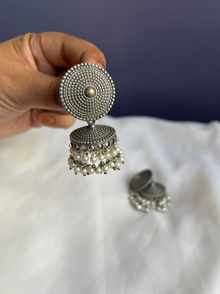 Chakra dotted Jhumkas