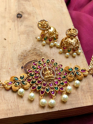 Kemp Lakshmi choker with jhumkas