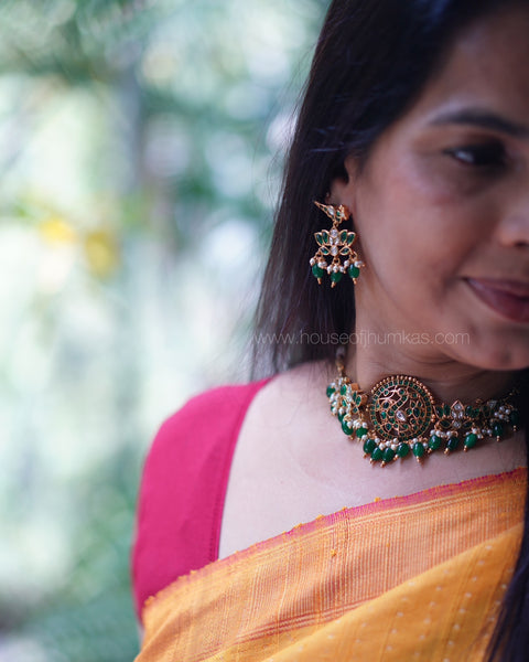 Kemp Annam choker with parrot studs