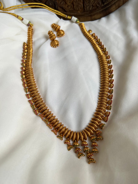 Matte Jhumka necklace set