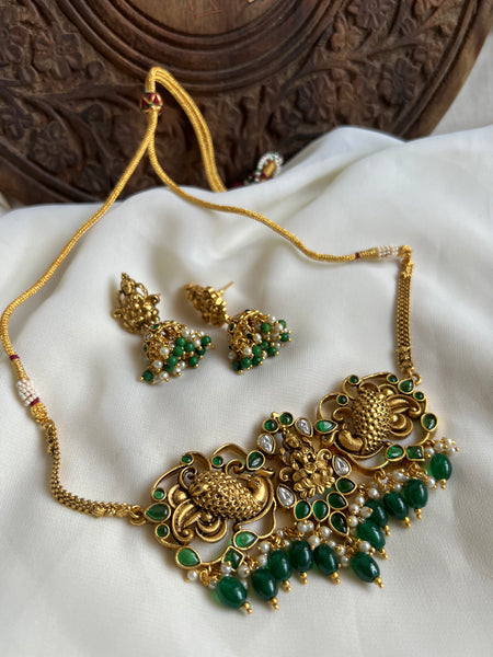 Lakshmi peacock choker with Jhumkas