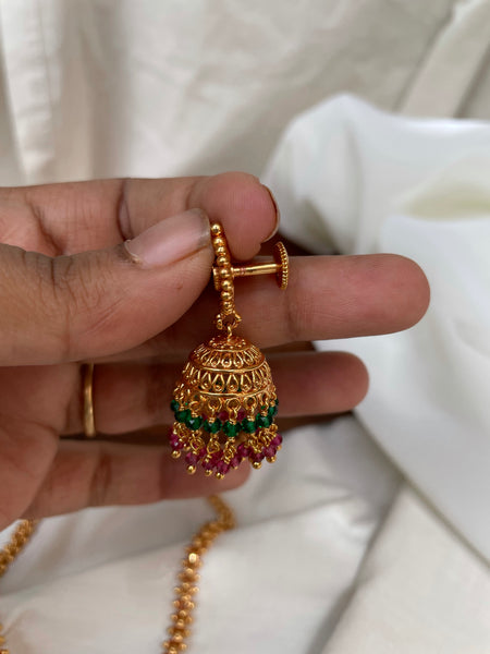 Antique Gold Haram with Jhumkas
