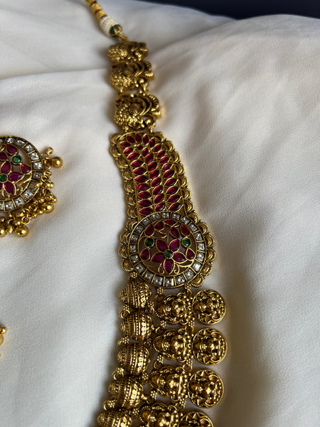 Bridal Lakshmi kemp necklace with Chaandbalis