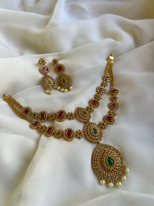 Ad regal 2 line necklace with earrings