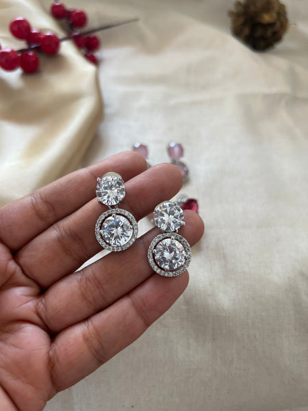 Double stone earrings