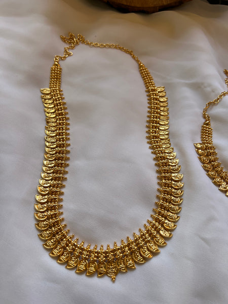 Gold Lakshmi manga Kerala style necklace