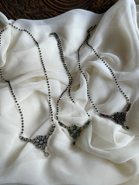 Stone flower mangalsutra