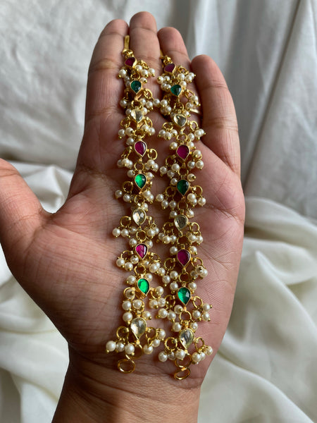Kundan bridal earring chain
