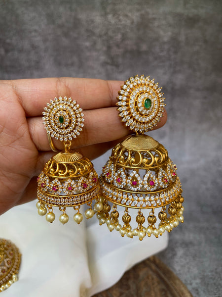 Ad cutwork Jhumkas Jumbo and mini