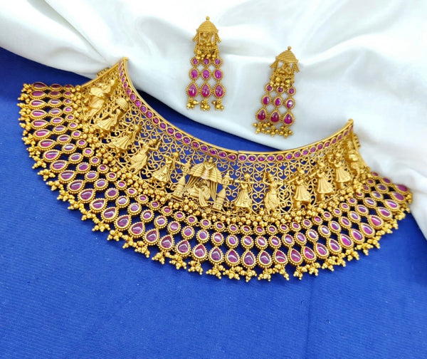 Vivaha- full neck choker with earrings