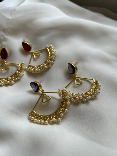 Tear drop stone pearl balis