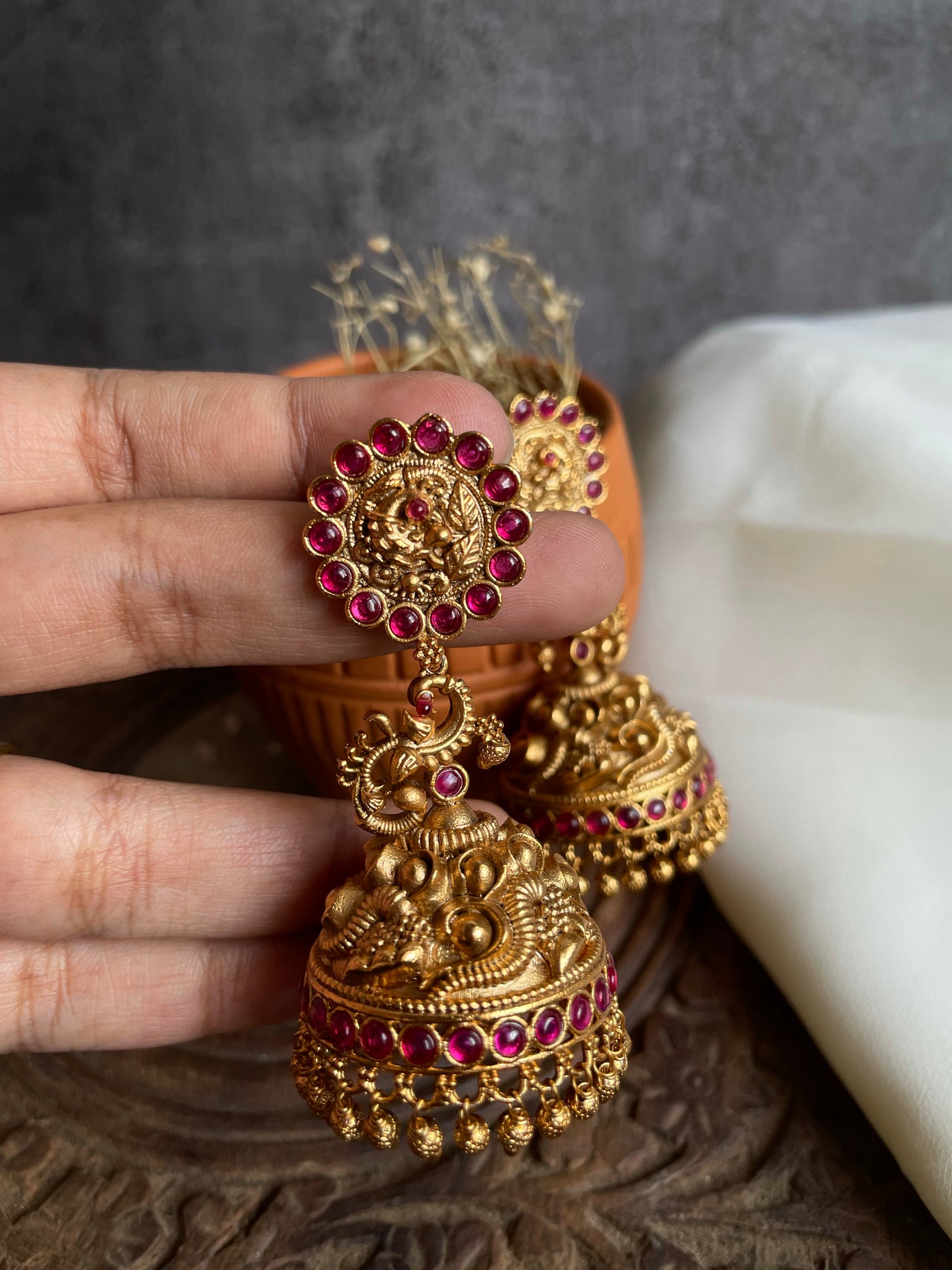 Real gold like Nagas Kemp Jhumkas