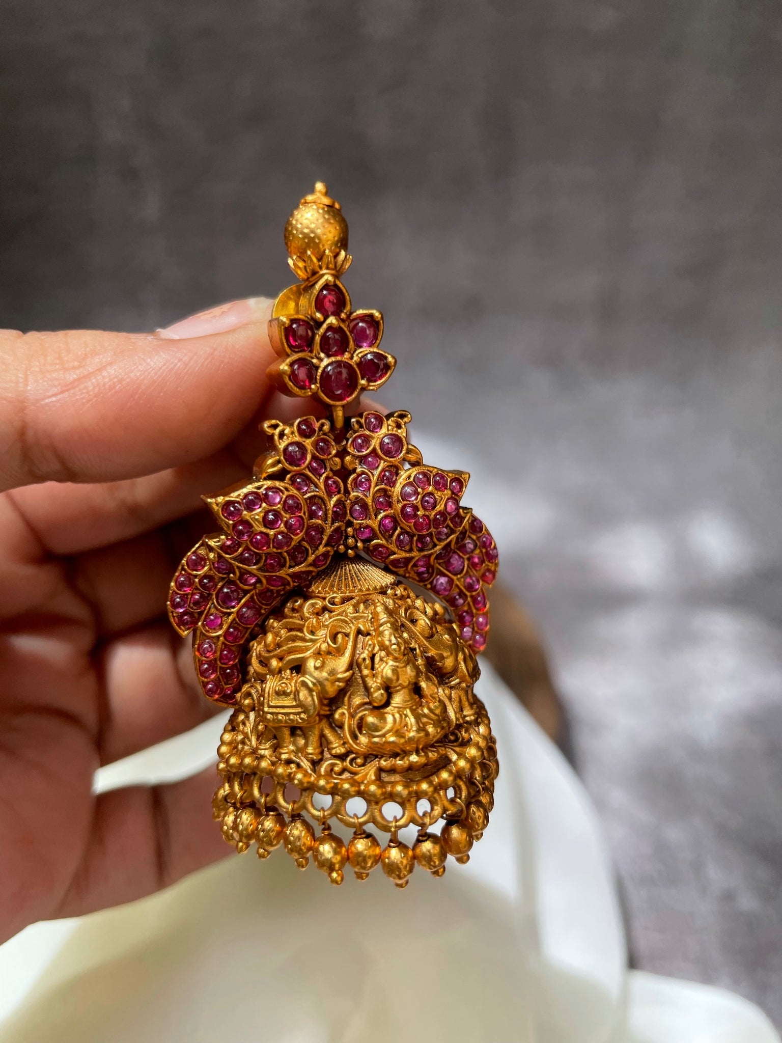 Bridal peacock Lakshmi Jhumkas