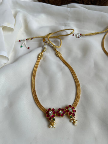 Kundan flower necklace