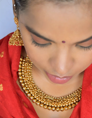 Cluster Gungaroo necklace with jhumkas