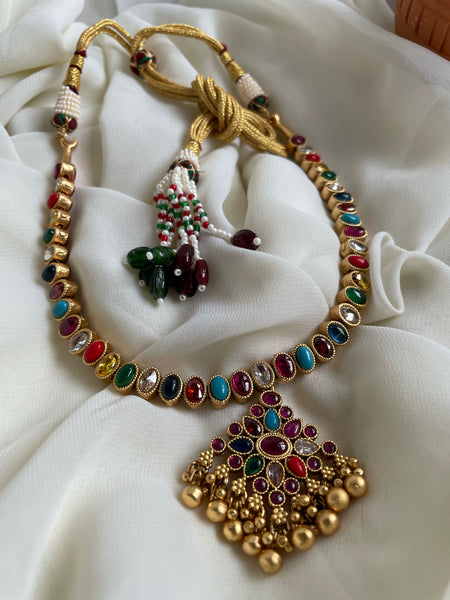 Reversible Kemp attigai with pendant and studs