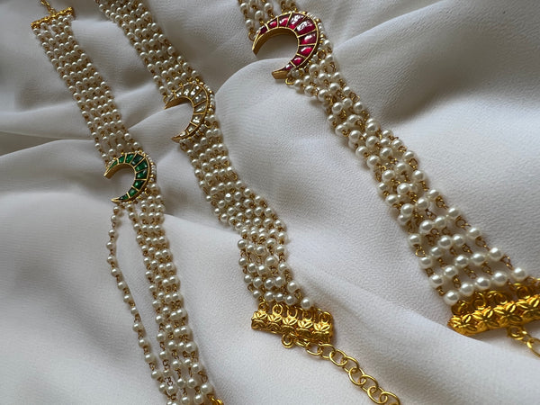 Kundan chaand pendant Pearl choker