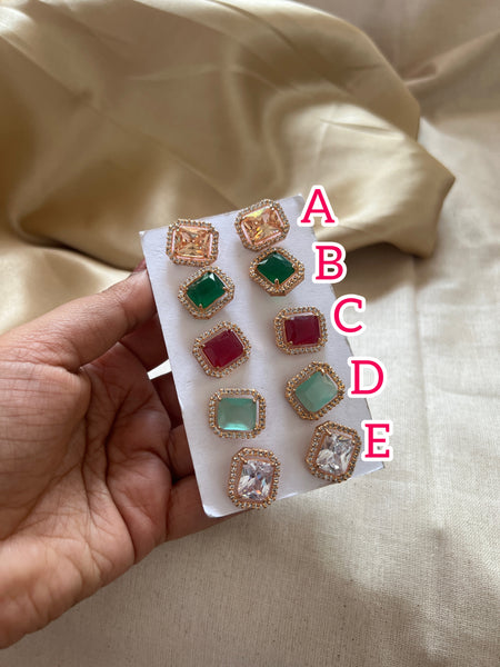 Rectangle stone studs