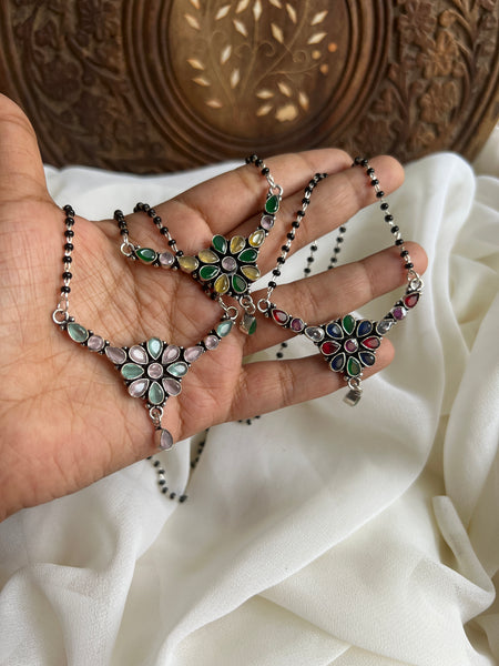 Stone flower mangalsutra