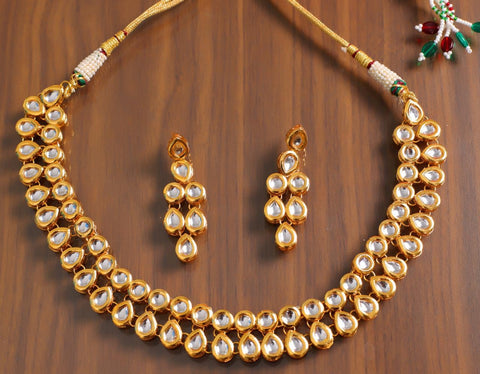 Kundan double  layer necklace set