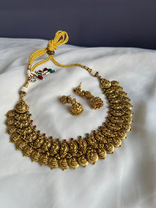 Lakshmi peacock Nagas necklace with jhumkas