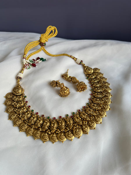 Lakshmi peacock Nagas necklace with jhumkas