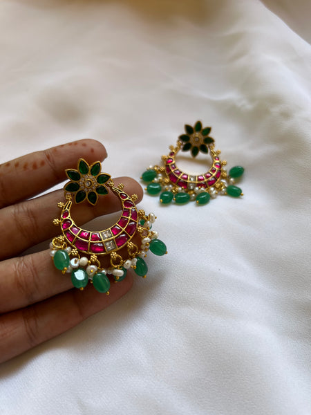 Kundan flower Chaandbalis
