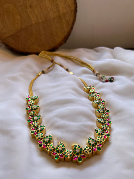Reversible Kundan flower necklace