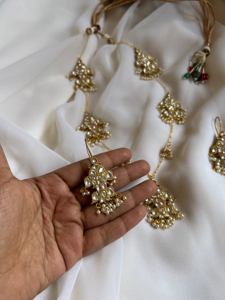 Madhubani Kundan necklace with matching earrings
