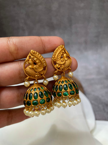 Mayoora kemp Jhumkas