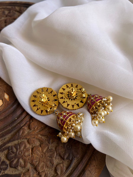 Premium Kundan flower Jhumkas