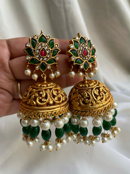 Jumbo emerald Nagas Jhumkas