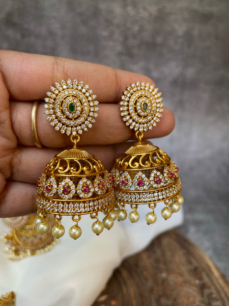 Ad cutwork Jhumkas Jumbo and mini