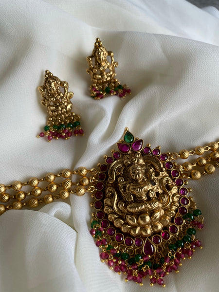 Nagas Lakshmi bead choker with studs