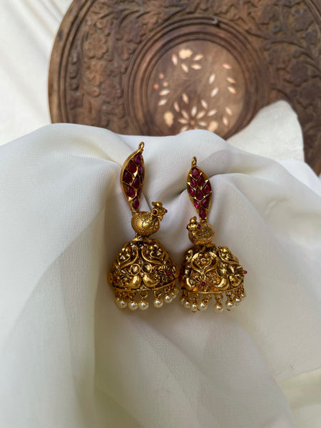 3D kemp peacock Jhumkas