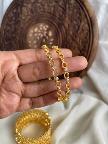 Gold cutwork bangles set of 12 pack