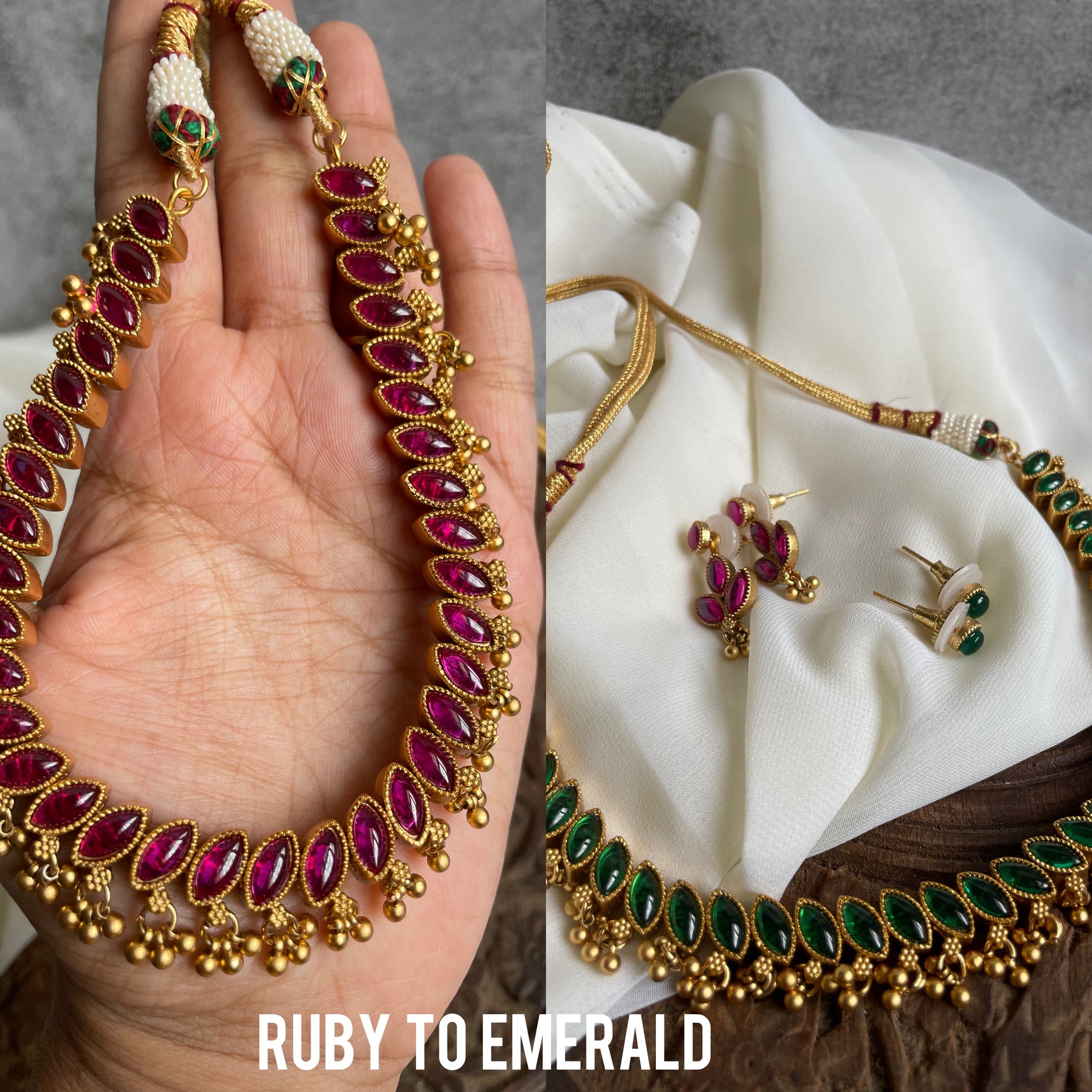 Reversible Kemp necklace with studs