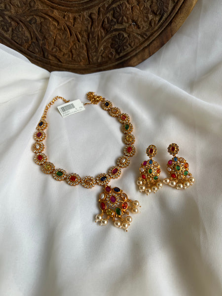 Kemp stone necklace with pendant with earrings