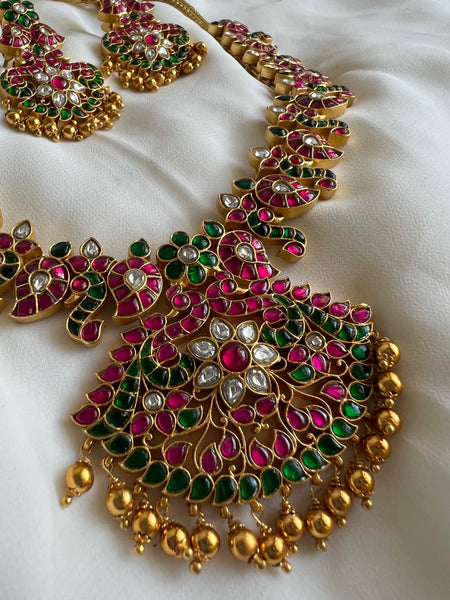 Bridal Annam manga necklace with earrings