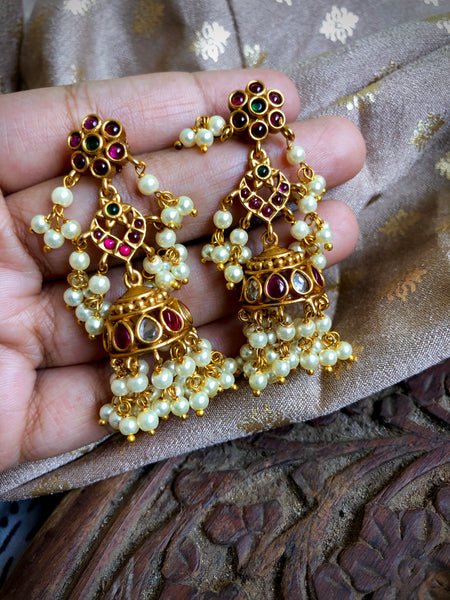 Bridal guttapusalu with jhumkas