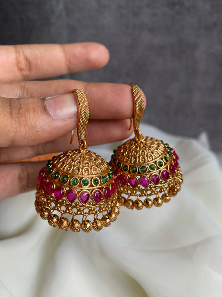 Jumbo traditional hook Jhumkas - Design C