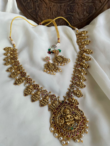 Antique Nagas Lakshmi with kemp work and Chaandbalis