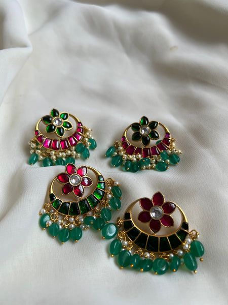 Kundan flower chaand Studs