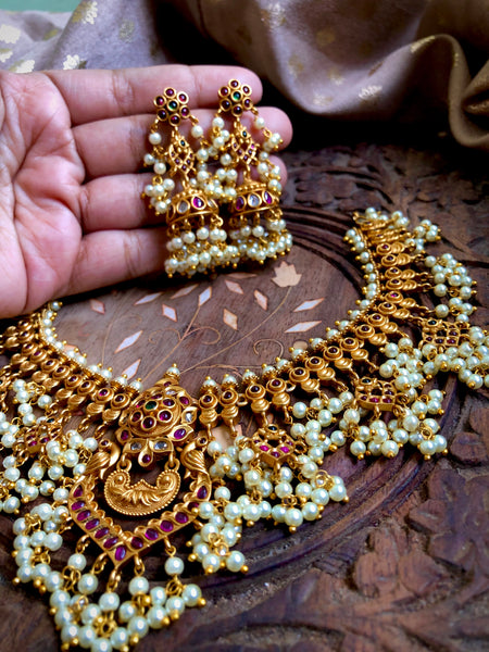 Bridal guttapusalu with jhumkas