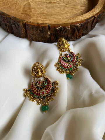 Nagas peacock Kundan Chaandbalis