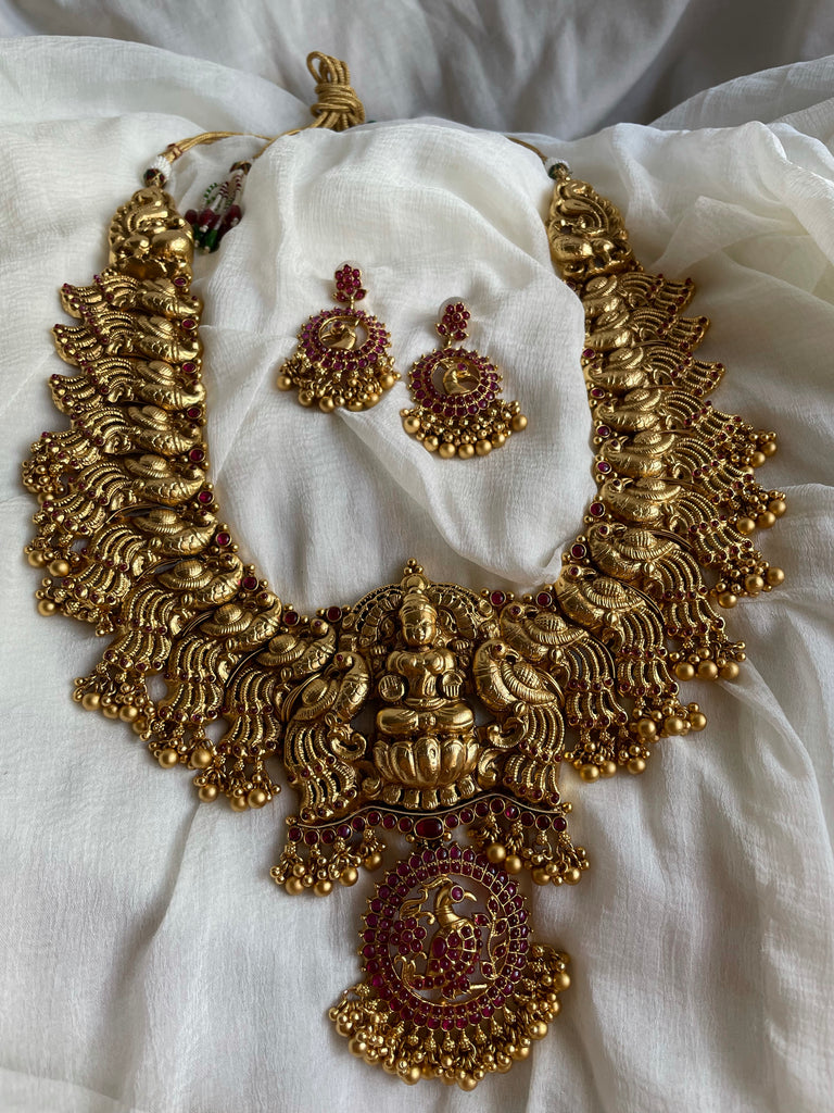 Top 145+ gold haram with earrings latest