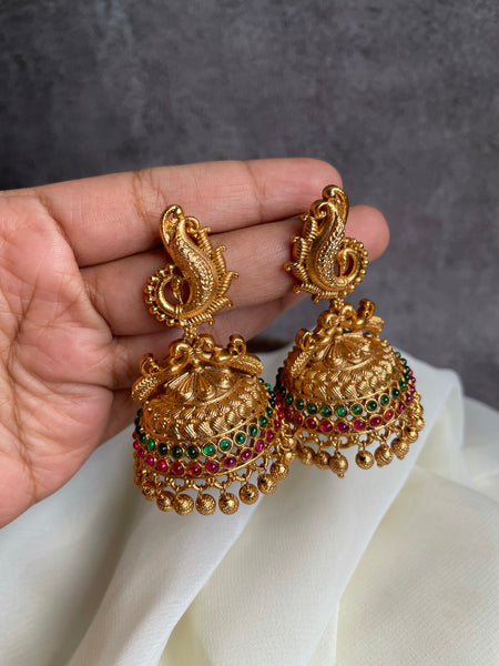 Mayil peacock bridal Jhumkas