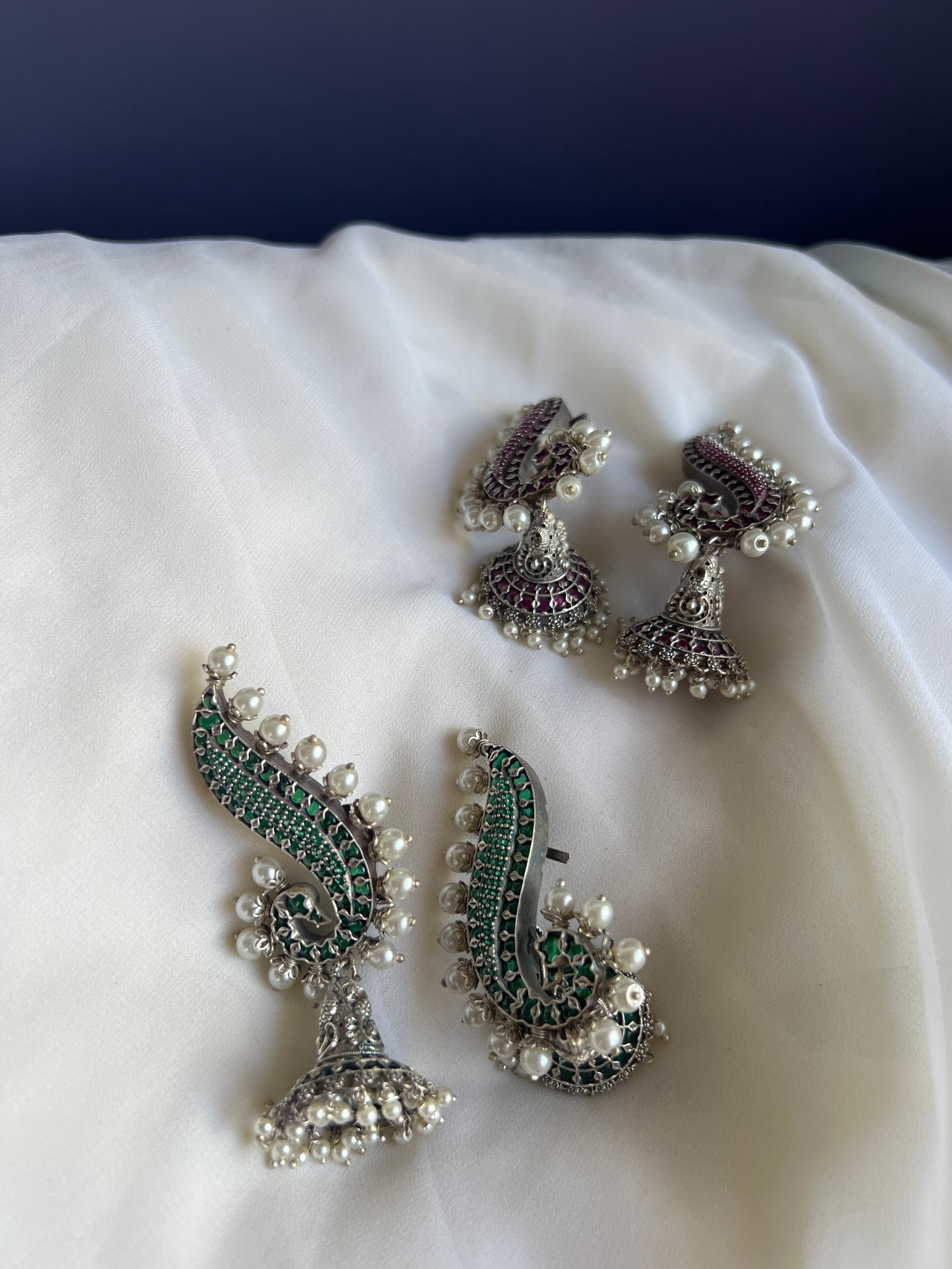 Kemp Mayil ear cuff jhumkas