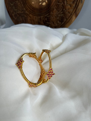 Ruby matte bangles set of 2